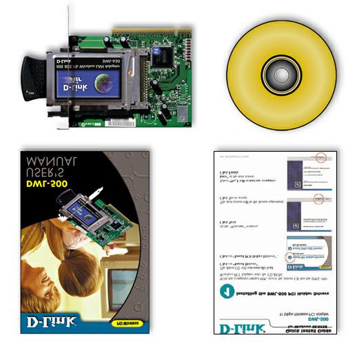 CONTENTS OF PACKAGE C D A B DWL-500 Wireless Adapter Package Contents A B C D DWL-650 PCMCIA Wireless Adapter & PCI Cardholder* Driver CD User s Manual
