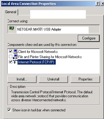 The Local Area Connection Properties dialog box appears.