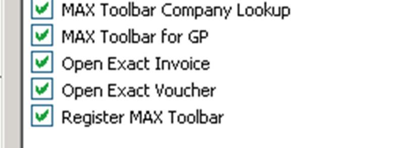 Select the MAX Toolbar Functions