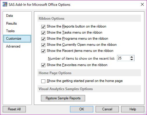 Selecting an item from this menu finds and activates the content in the Office document (if the content has been inserted into the document).