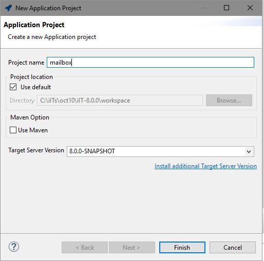 The New Application Project dialog opens, as shown in the following image. 3.