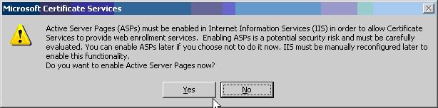installed Select Yes to activate the Active Server
