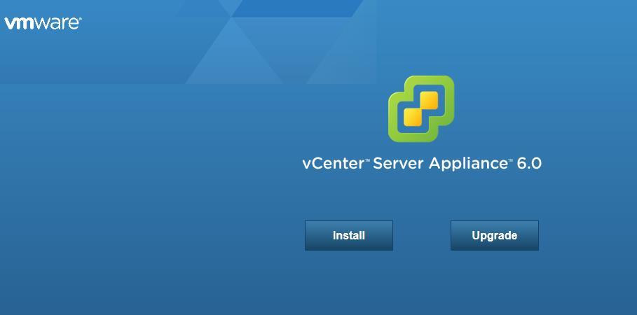 3. On the Home page, click Install to start the vcenter Server