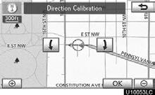 SETUP POSITION/DIRECTION CALIBRATION When driving, the current vehicle position mark will be automatically corrected by GPS signals.