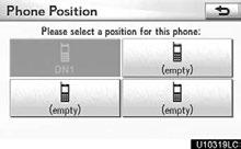 SETUP 6. Touch (empty) to register your cellular phone to the system. The following operations are the same as the operation after you touch (add new).