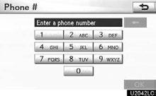 If the desired POI category is not on the screen, touch List All Categories to list all POI categories. 4. Input a telephone number. 5. After inputting a telephone number, touch OK.