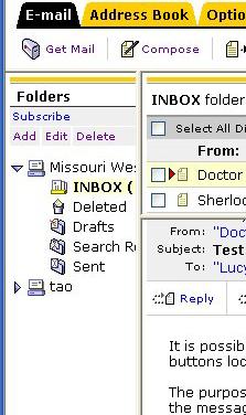 Folders There are five default folders: Inbox: Contains all new messages that you receive. Drafts: Contains all unsent messages that you are still composing.