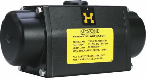 Available for Keystone Direct Mounting: Keystone 79U Pneumatic Actuators