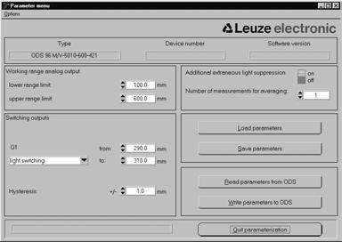 Leuze electronic Software 10.3.3 Parameterisation At this point, the various programming possibilities will be explained.