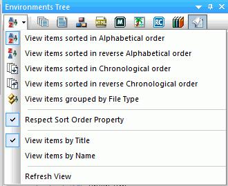Managing Your WebFOCUS Environment View Options App Studio allows you to sort and view content differently using the View Options menu.