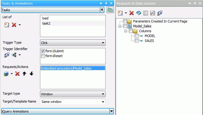 Using the Tasks & Animations Panel A procedure object is created on the canvas. If the procedure contains parameters, a form control is also added to the canvas.