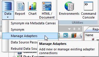 Configuring Adapters In App Studio, you can use the Manage Adapters command to configure the adapters that you