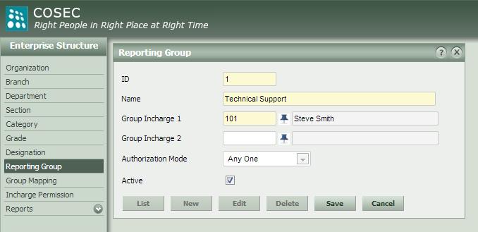 Step3: Assign Reporting Group to Team members i.e. to Jessica James (User ID: 201) and John Doe (User ID: 202).