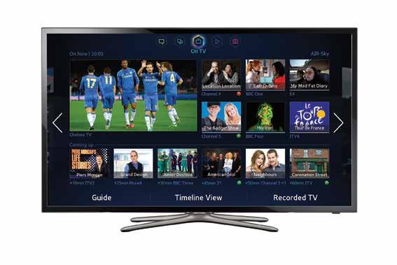 Package 24 32-inch Smart Full HD LED TV A world of new content to explore Samsung 32-inch F5500 Series 5 Smart Full HD LED TV Ultra Slim 32-inch LED TV One Design Narrow Bezel Quad Stand Smart TV 2.