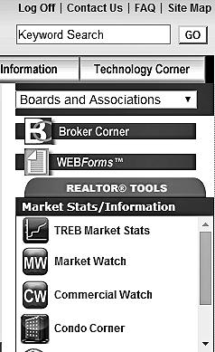 TREB Market Stats The TREB Market Stats home page opens.