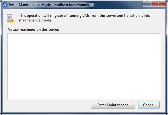 Click Enter Maintenance button, the server will enter maintenance mode.