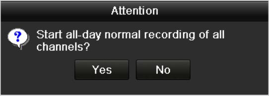 By default, the camera is enabled with recording by schedule ( ). Click the status bar to change it to and click again to enable the recording to manual ( ). : recording by schedule.
