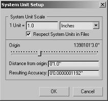 shown in Figure 1.3. Figure 1.3 Defining the units in the Units Setup dialog box 3. Click the System Unit Setup button and you will see another small dialog box.