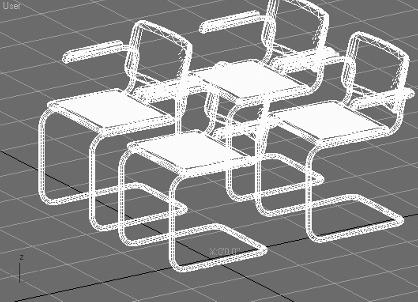44824c01.fm Page 46 Wednesday, August 29, 2007 4:43 PM 46 CHAPTER 1 GETTING TO KNOW VIZ 2. Select Wireframe from the menu. The chairs now appear as lines (see Figure 1.