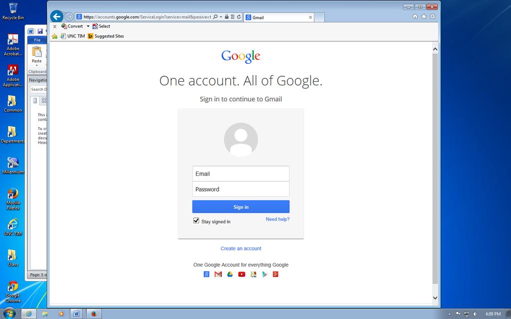 4 3. Depending on what browser you are using and whether or not it has been updated recently, you should see a screen that looks something like this: Click on the Create an Account link.