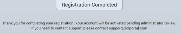 20. Click the Finish button. The registration process is finalized and the confirmation page is displayed.