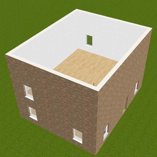 In this tutorial, the top floor of building consists of just a single room because we only transferred across the external walls.