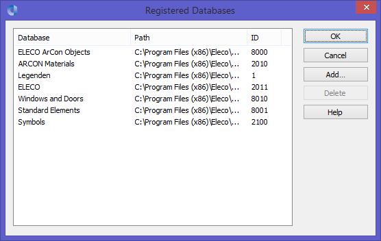 If you locate the menu item Options > Database... you can see what databases have been registered to use in program.