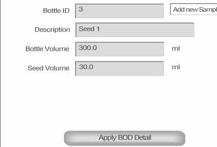 To measure BOD of the Seed: DO Operation: BOD Measurement XL40 and 60 meters 1. Insert DO probe into a BOD bottle filled with your seed. 2.