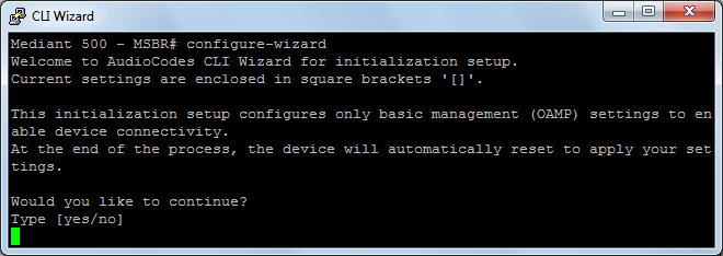 User's Guide 4. Accessing the CLI Wizard 4 Accessing the CLI Wizard Once you have established a serial connection with the device (as described in Chapter 2 on page 9), you can access the CLI Wizard.