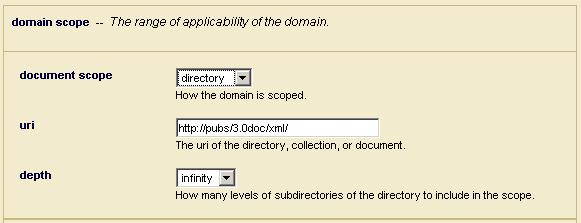 Understanding and Using Domains 3.2.1 Domain Scope The domain scope specifies the documents to which this domain applies.