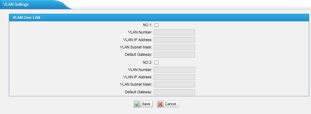 Note: TA FXS Gateway is not the VLAN server, a 3-layer switch is still needed, please configure the VLAN information there first, then input the details in TA FXS Gateway, so that the packages via TA