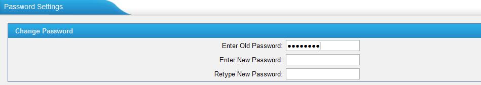 account, system date and time, firmware update, backup and restore, reset and reboot. 3.3.1 Password settings The default password is password.