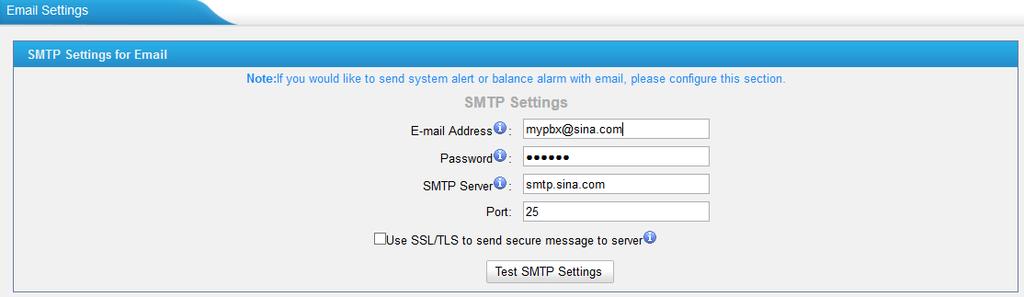 and make sure SMTP test is successful.