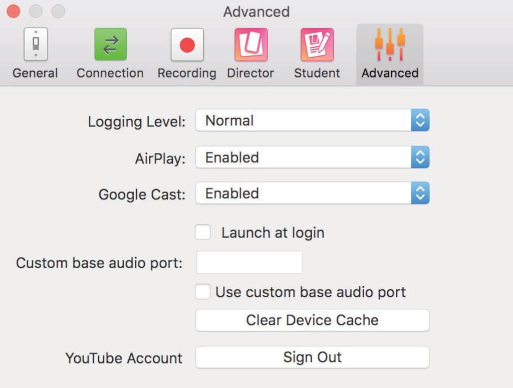 ADVANCED PREFERENCES The Advanced tab allows a teacher to allow only ios or Chromebook/Android devices to connect.
