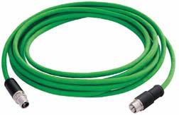 0 m L80215A0000 L83615A0000 M12x1 2x M12x1 Cable Plug black overmoulded IP67 Colour Outer jacket green M12x1 Cable Plug black