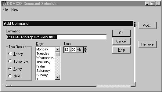 You can also view the scheduled reports you have previously set up through the Command Scheduler interface.