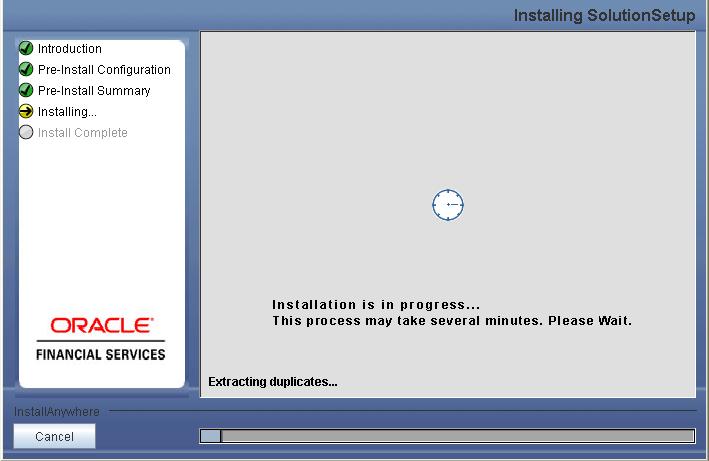 Figure 29: Installation is in progress Step 9 The following screen displays the completion