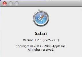 Safari 2. In your browser menu, select Safari. 3. Select About Safari option. A window will appear telling you which browser version you are running. Minimum Requirements Safari 3.