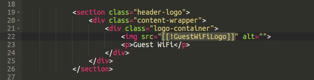 3. This snippet embeds a url to the 'Guest WiFi' logo used by the boilerplate template. What are snippets?