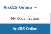 Choose ArcGIS Online from the drop-down list.