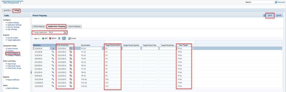 Add all periods to the TRCS target application and enter the Target Period Month and Target Period Year as displayed in the screenshot below. g.