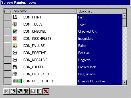 SAP AG Using Icons To find the desired icon, you can on this screen sort a column alphabetically, search for a certain term, or display an overview of all icons.