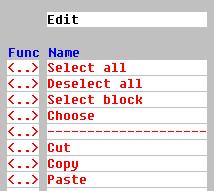 SAP AG Adding Functions to a Menu 4. Repeat steps 2 and 3 for each item in the menu. Creating Cascading Menus To add a cascading menu (sub-menu) to a menu: 1. Leave the Code column blank. 2. Enter a menu name in the Text column.