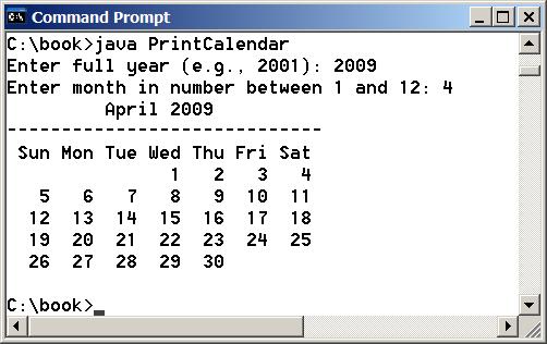 Let us use the PrintCalendar example to demonstrate the stepwise refinement