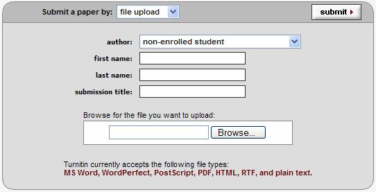 Bulk Upload- Used to upload multiple papers for a single student. Cut & Paste- Used to submit a paper for a single student from a file format that Turnitin would not accept.