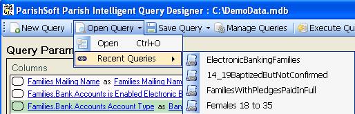 10 Open a Saved Query You can open queries that you have saved, as well as any queries that other users have saved and designated as Global. 1.