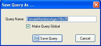 14 Save a Query Your Save Query menu offers the options Save Changes, Save As, and Export Query to File (see pages 18, 19 for more information on the export process).