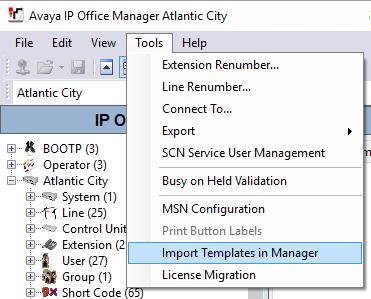 5.4.1. SIP Line From Template 1. Copy the template file to the computer where Avaya IP Office Manager is installed. Place it in an empty directory.