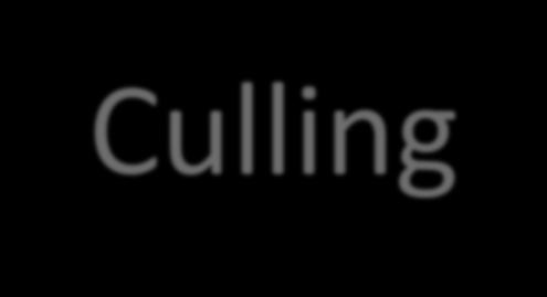 Culling Can be accelerated (software) by grouping triangle and computing the frustum