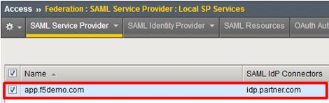 > SAML Service Provider?> Local SP Services menu you should now see the following (as shown): Name: SAML IdP Connectors: app.